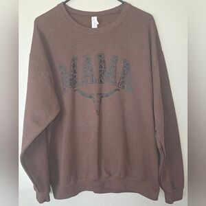 Custom Western Mama Print Sweatshirt Size M NWOT